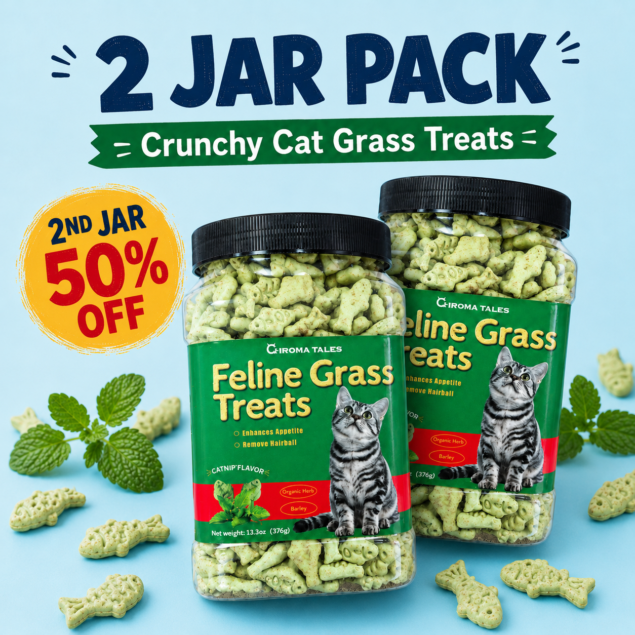 upsell-Crunchy Cat Treats for Hairball Control & Digestive Health
