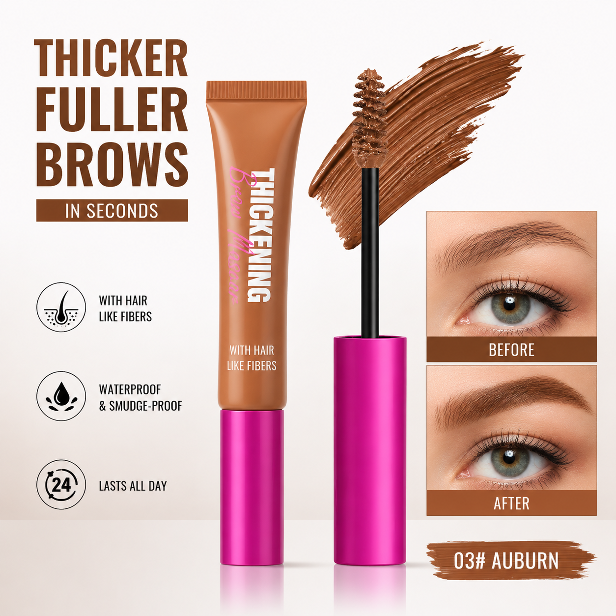 orofera® 🖌️ Waterproof Brow Gel Mascara – 16H Long Lasting Hold