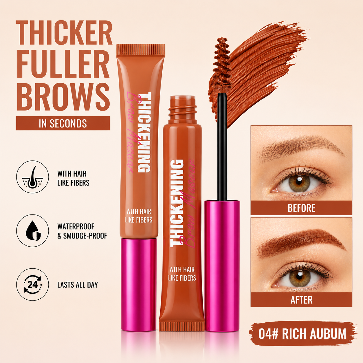 orofera® 🖌️ Waterproof Brow Gel Mascara – 16H Long Lasting Hold