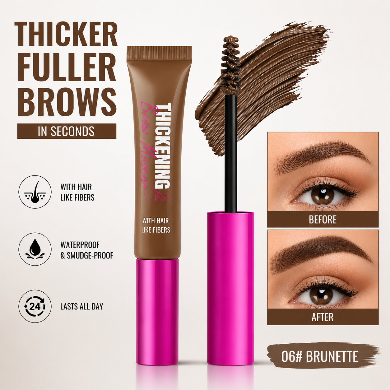 orofera® 🖌️ Waterproof Brow Gel Mascara – 16H Long Lasting Hold