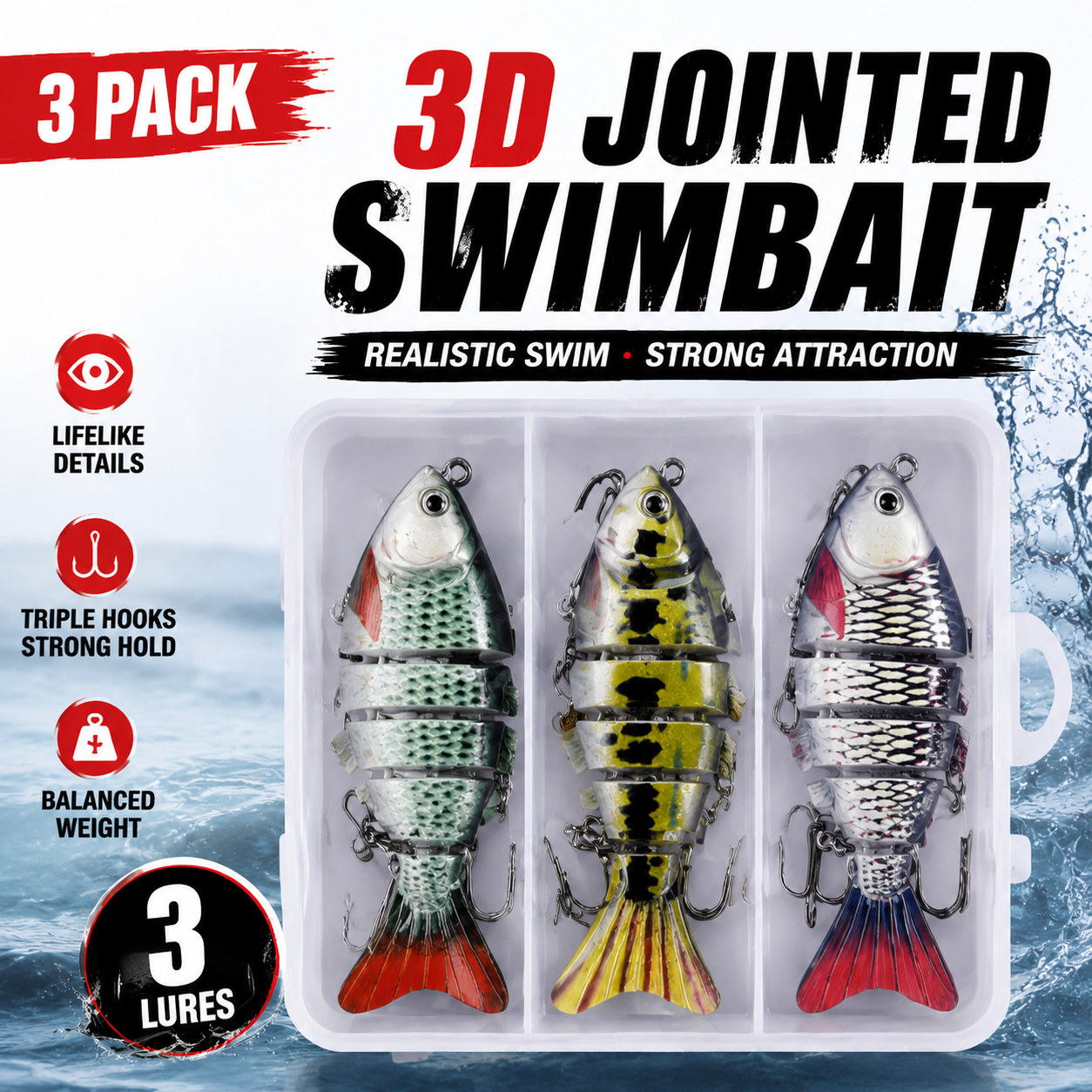 6-Segment Jointed Minnow Swimbait Lure