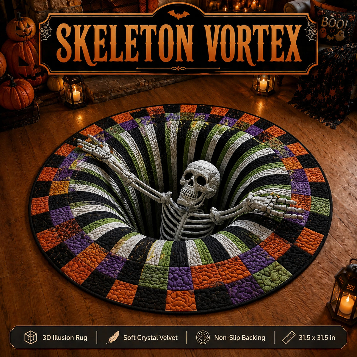 OROFERA® 💀🌀 Halloween 3D Illusion Rug