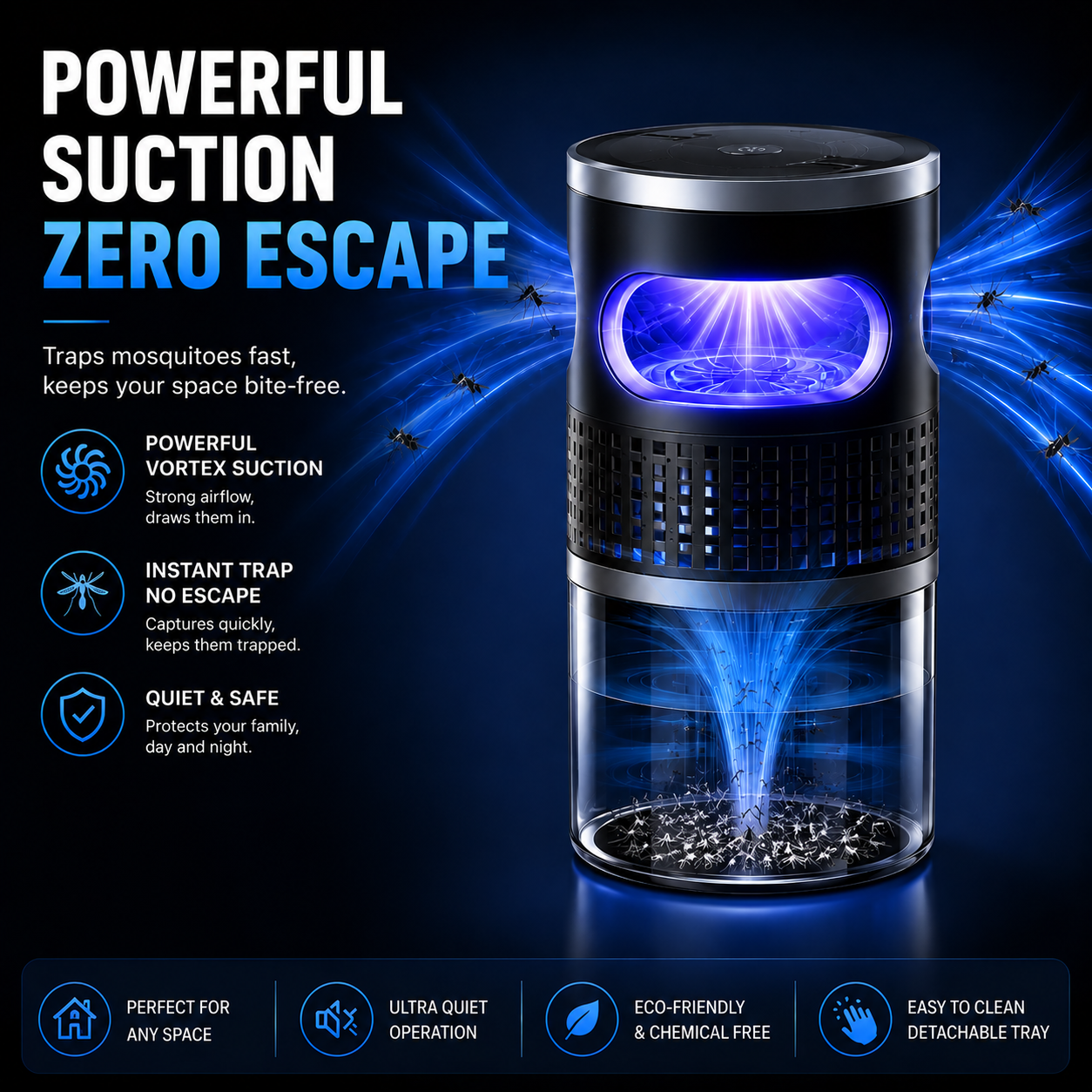 Orofera® ✅ Powerful Suction Mosquito Killer — Chemical‑Free UV Trap