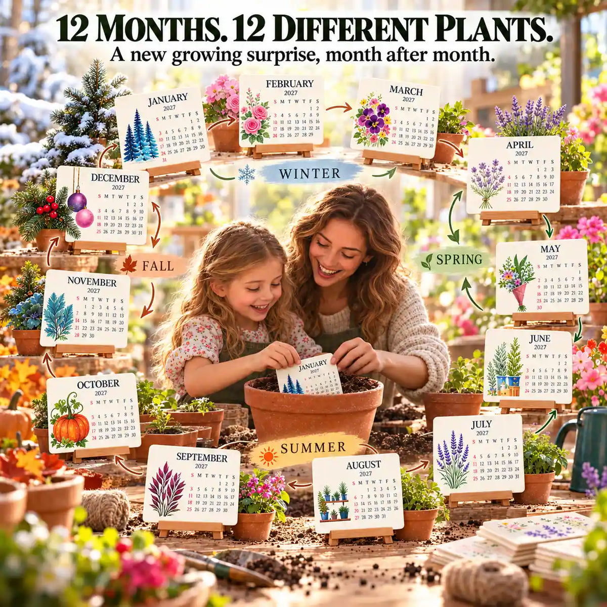 OROFERA®🌱🗓️ Eco-Friendly Plantable “Growing Joy” Seed Calendar 2027