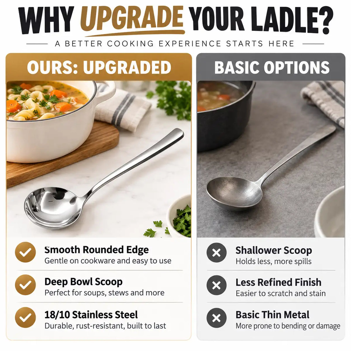 korakio® 🥄🥣 Premium  Stainless Steel Soup Ladle
