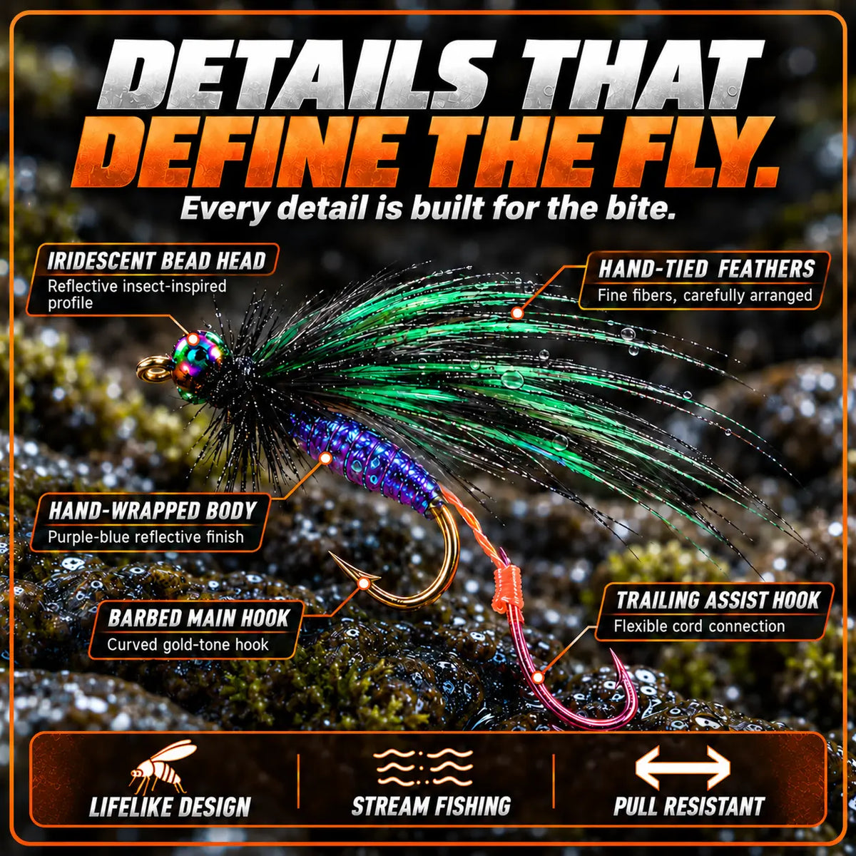 OROFERA®🎣Handcrafted Dual-Hook Fly Fishing Kit