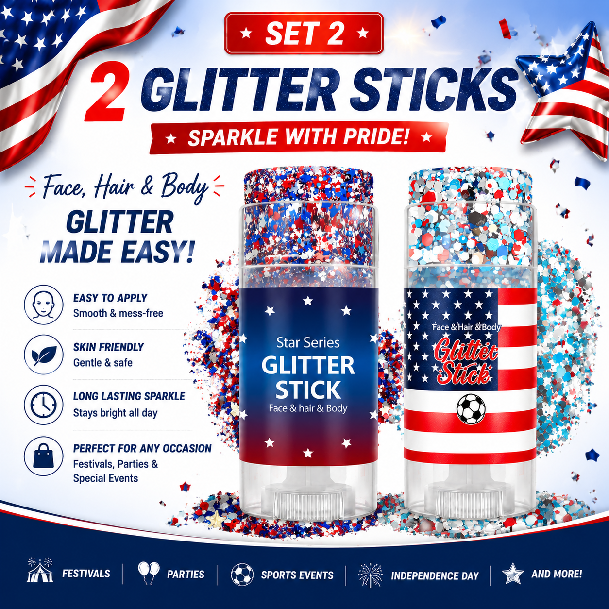 Orofera®StarGlow Party & Festival Glitter Stick