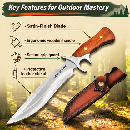 OROFERA®Wood Handle Hunting Knife & Sheath🔪