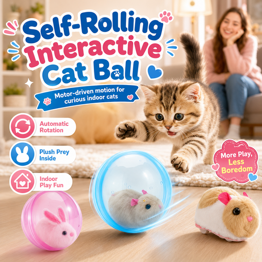Orofera® 🐈🪀 Self-Rolling Interactive Cat Ball