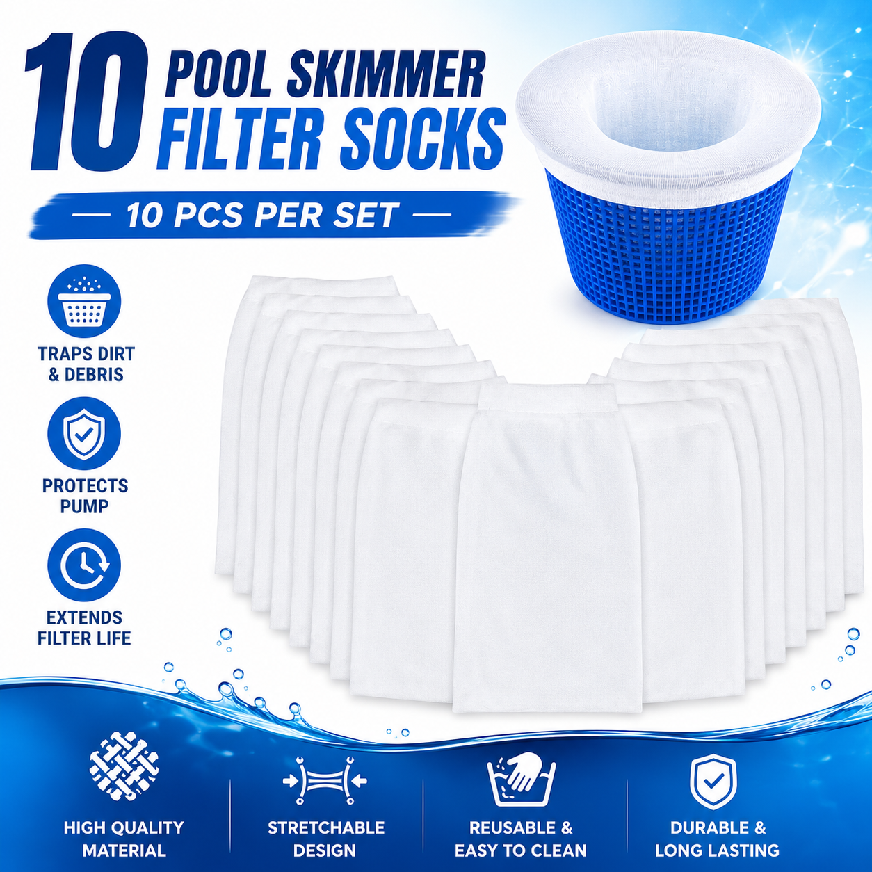Pool Skimmer Filter Socks
