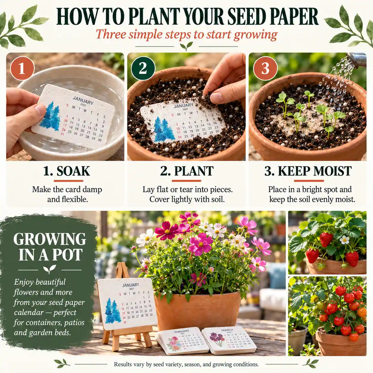 🆙 Eco-Friendly Plantable “Growing Joy” Seed Calendar 2027