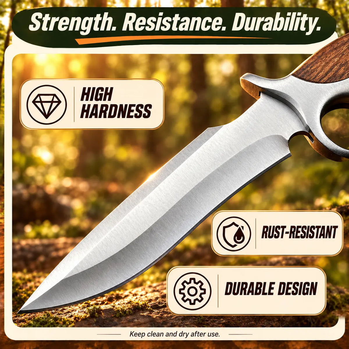 OROFERA®Wood Handle Hunting Knife & Sheath🔪