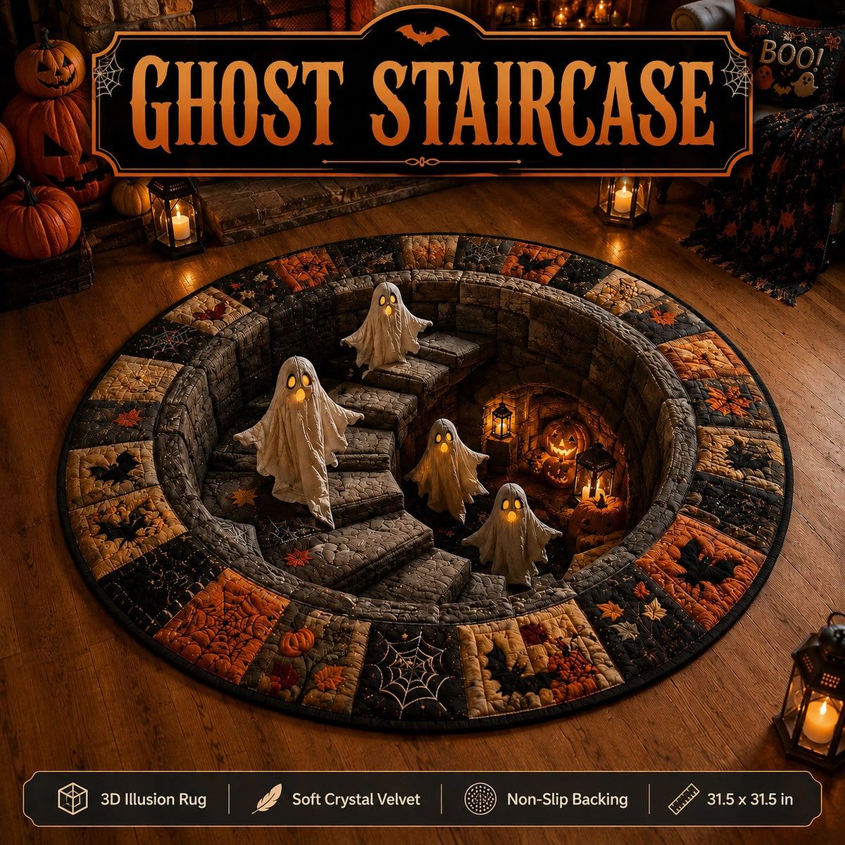 OROFERA® 💀🌀 Halloween 3D Illusion Rug