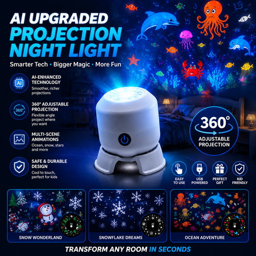 Orofera®💡🌠 Multi-Theme Rotating LED Projector Light