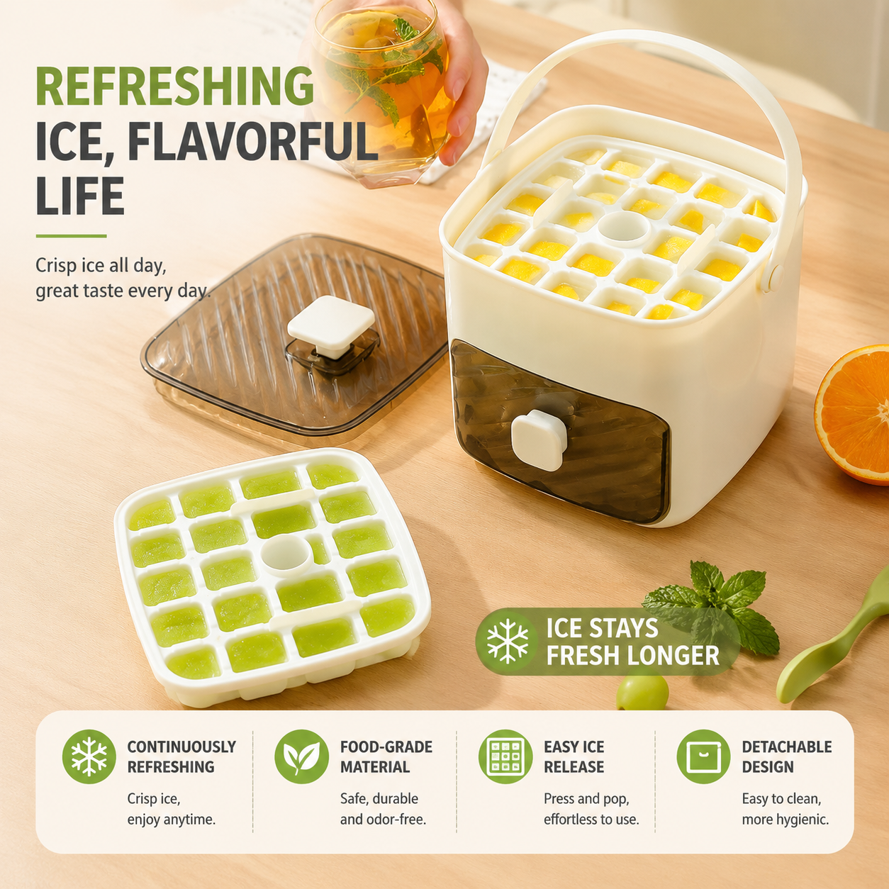 Orofera®🧊Stackable Ice Cube Tray & Storage Box 🍹
