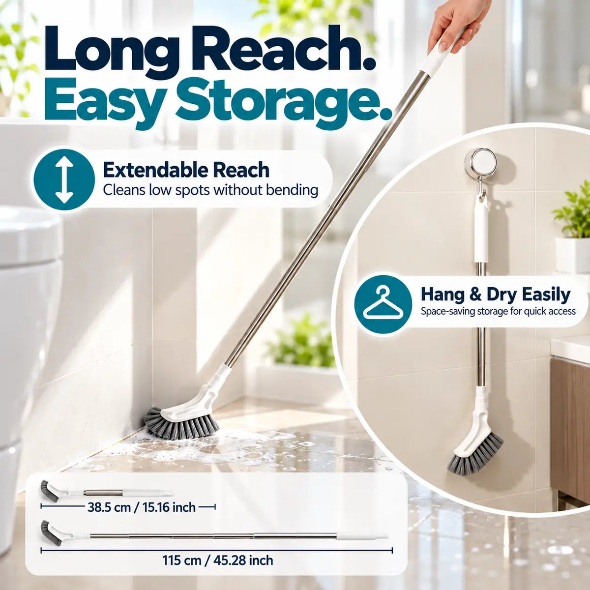 OROFERA® 🧹 Extendable L-Shaped Cleaning Brush