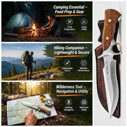 OROFERA®Wood Handle Hunting Knife & Sheath🔪