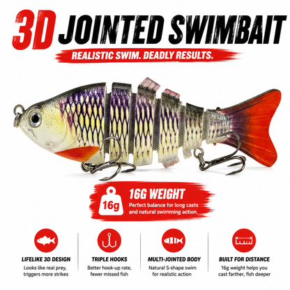 6-Segment Jointed Minnow Swimbait Lure