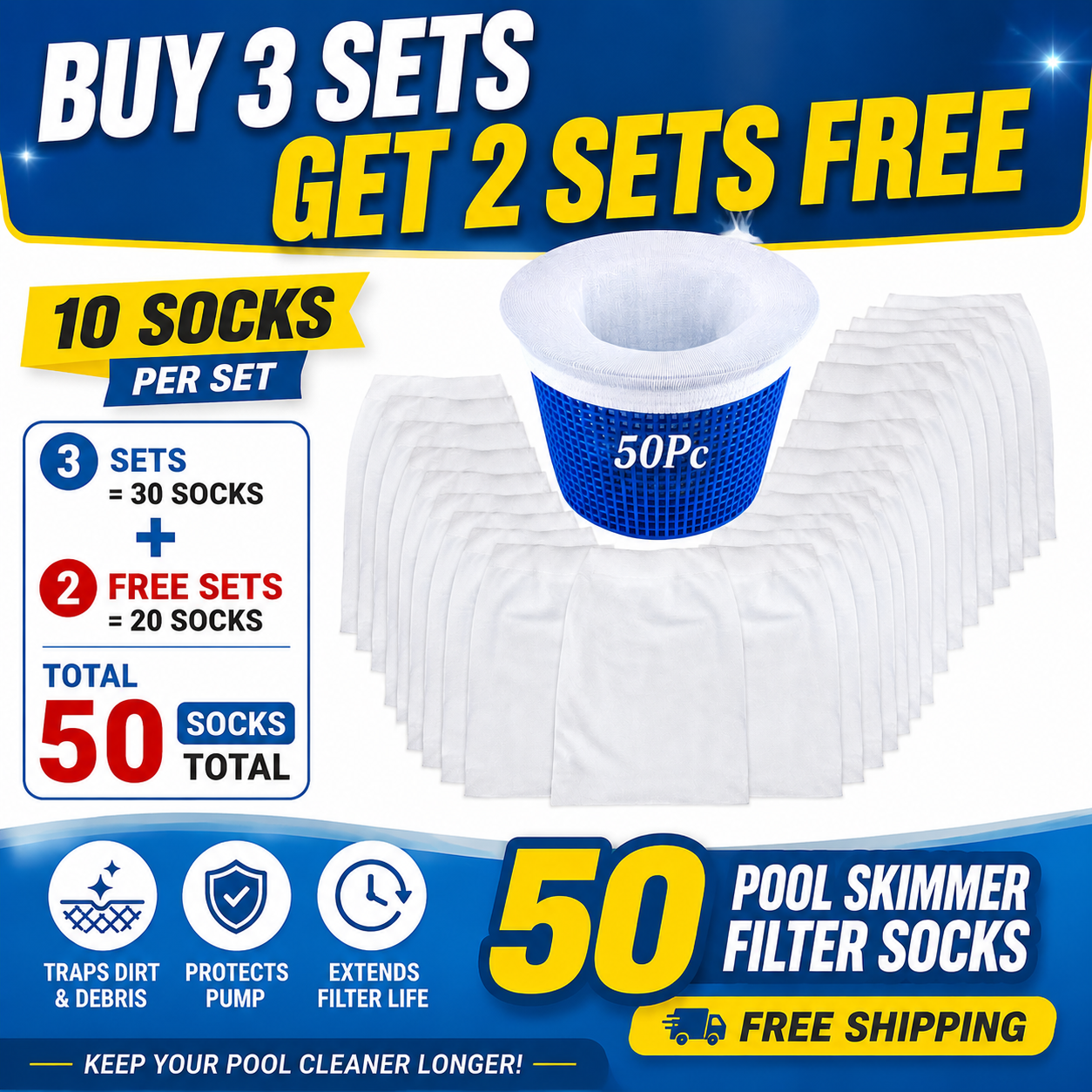 Pool Skimmer Filter Socks