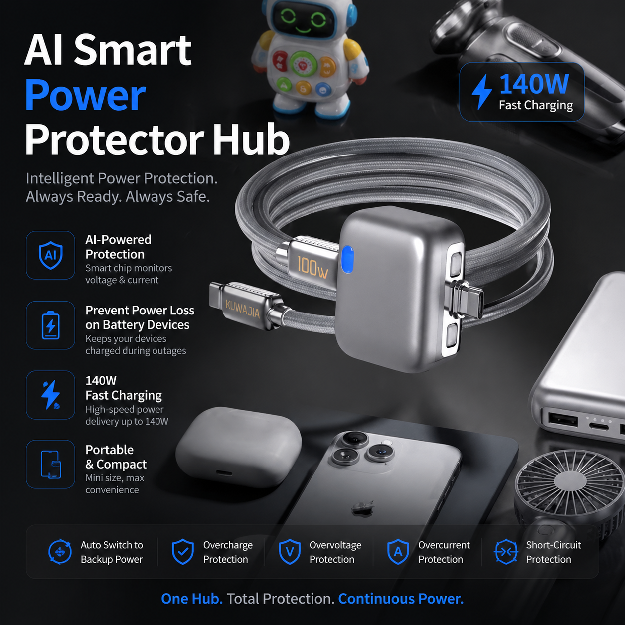 BUY 2 GET 1 FREE 🎁 Al Smart Power Protector Hub