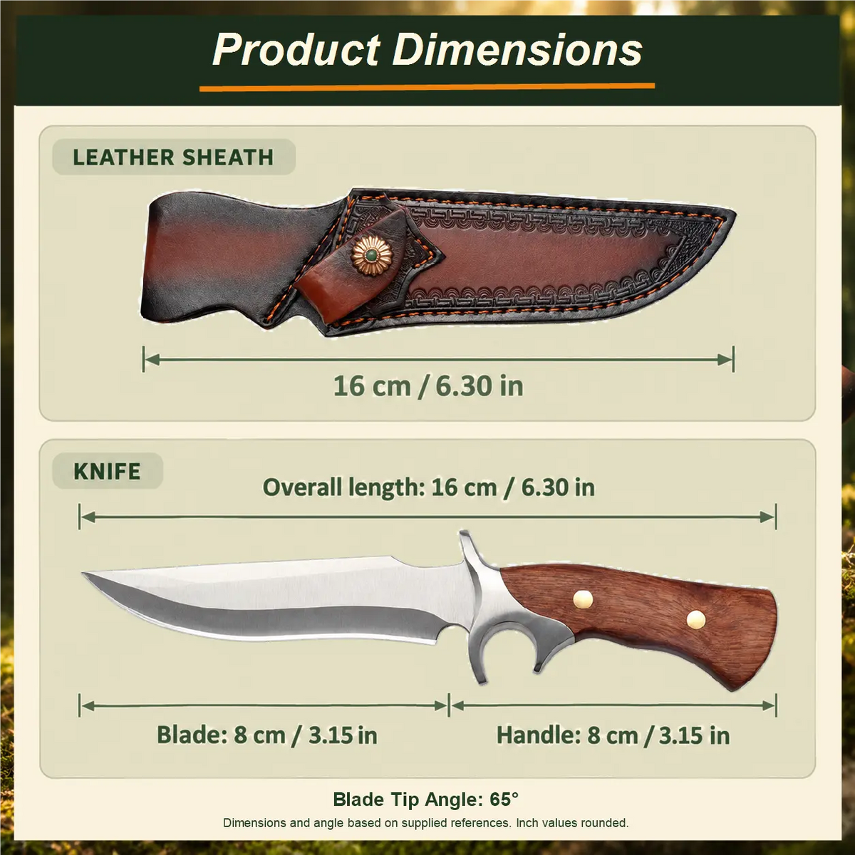OROFERA®Wood Handle Hunting Knife & Sheath🔪
