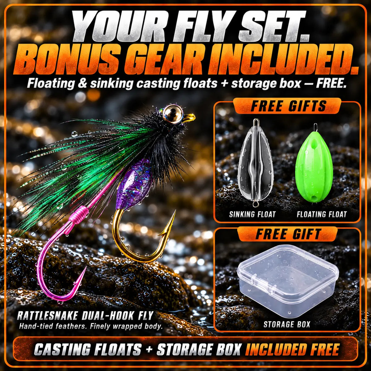OROFERA®🎣Handcrafted Dual-Hook Fly Fishing Kit