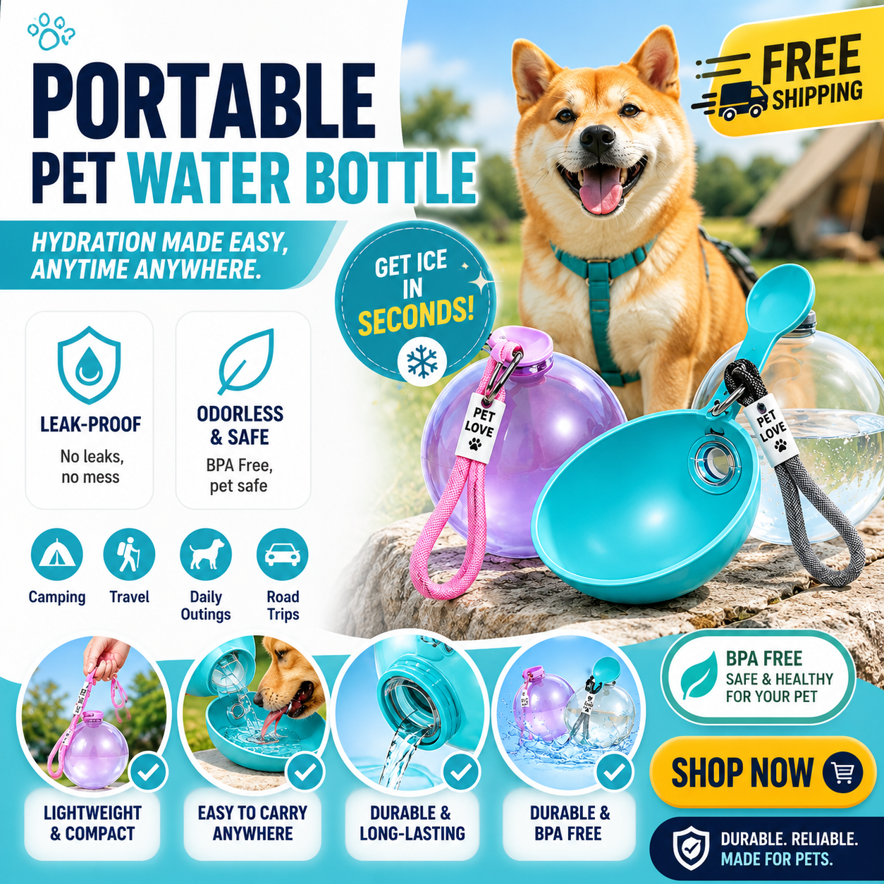 Orofera®🐶AquaSphere Portable Pet Water Bottle⭕️