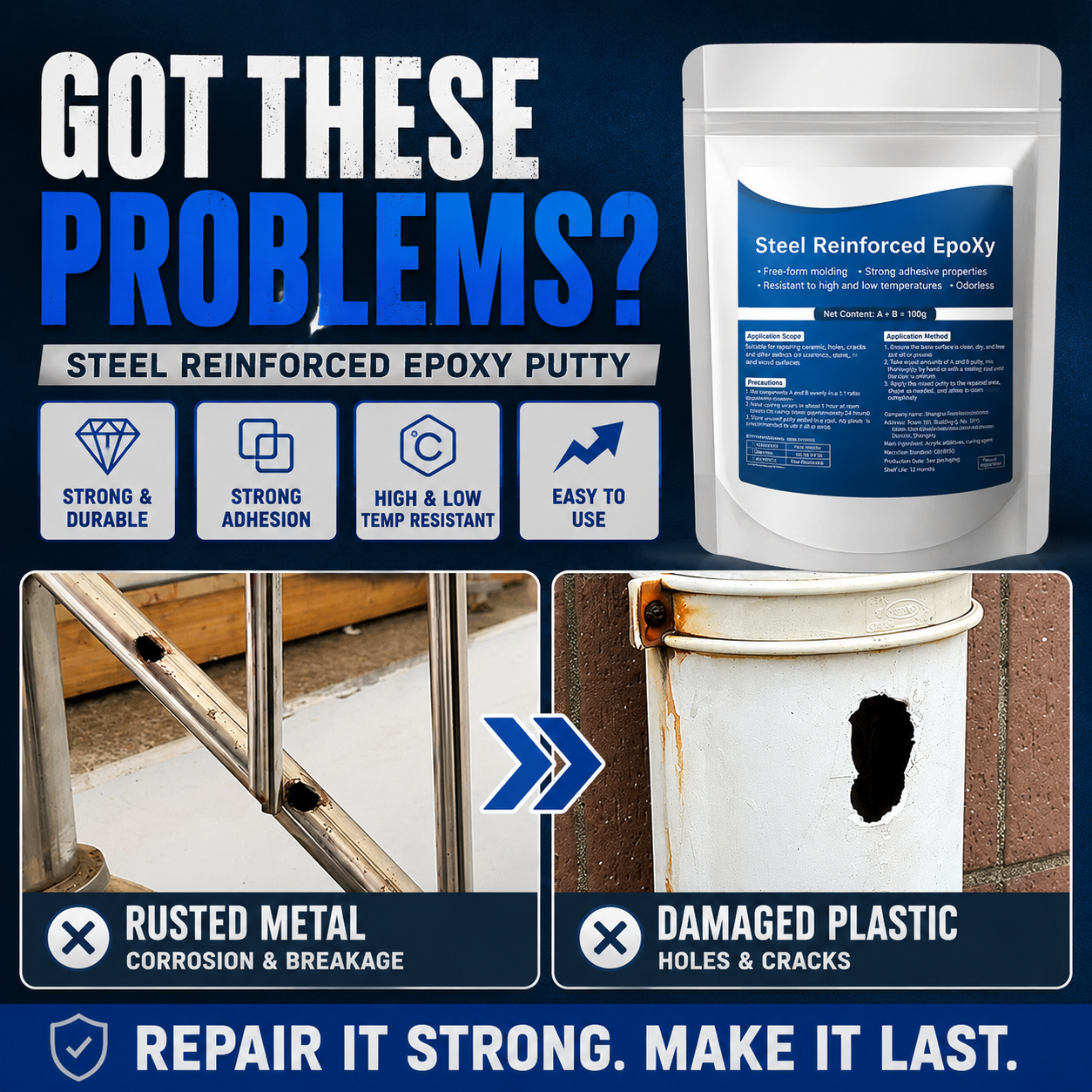 orofera® 🛠️ Steel Reinforced Epoxy Repair Putty
