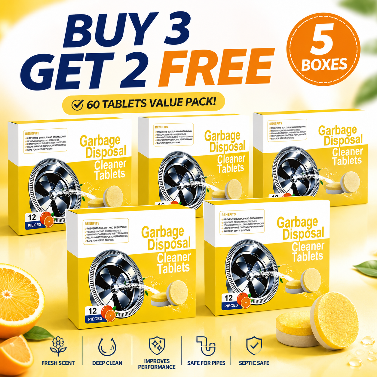 Orofera® 🍋✨Garbage Disposal Cleaner Tablets