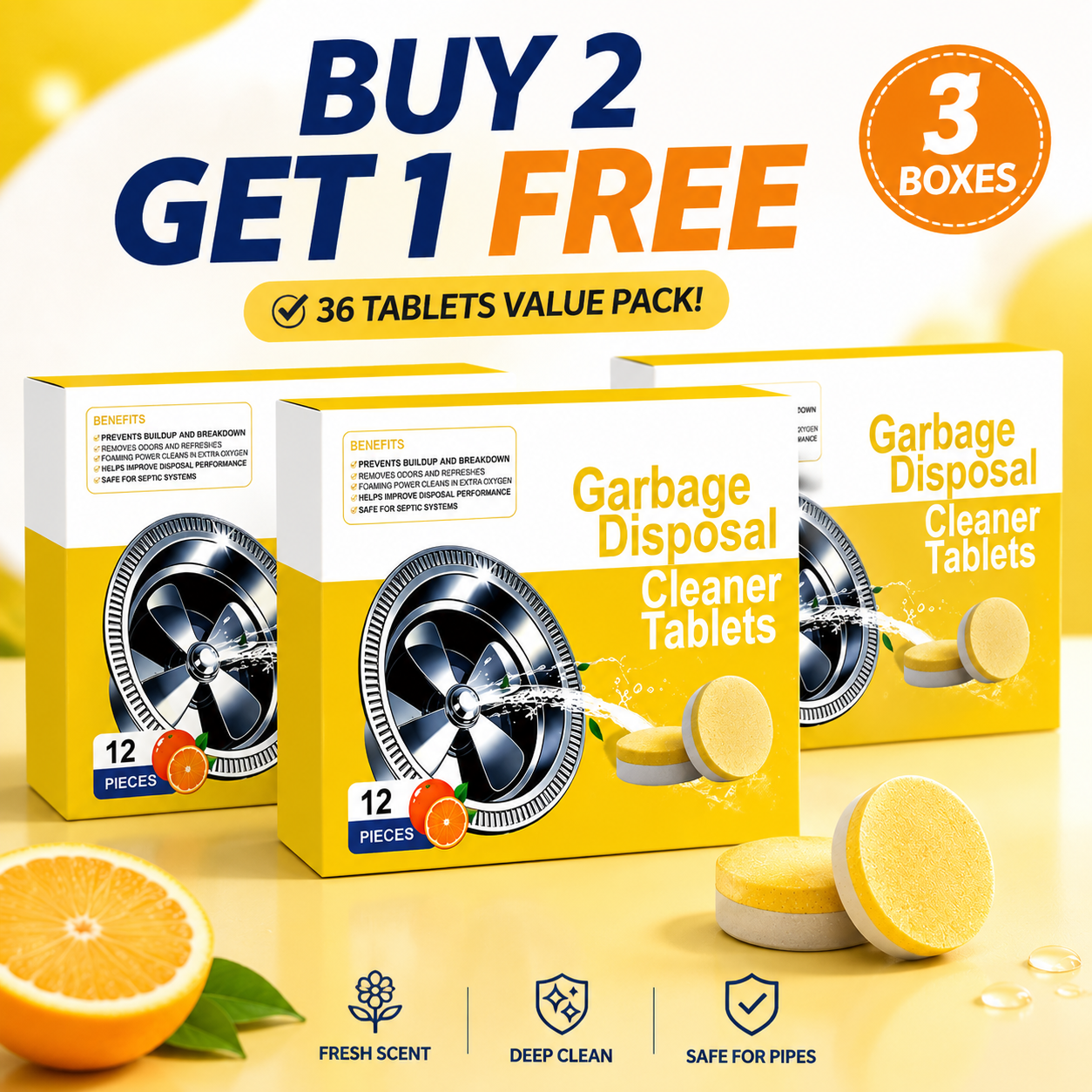 Orofera® 🍋✨Garbage Disposal Cleaner Tablets