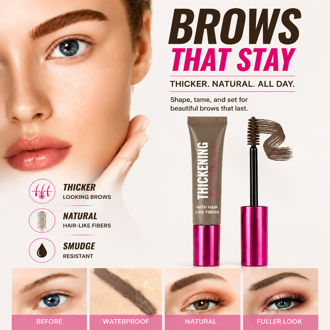 orofera® 🖌️ Waterproof Brow Gel Mascara – 16H Long Lasting Hold