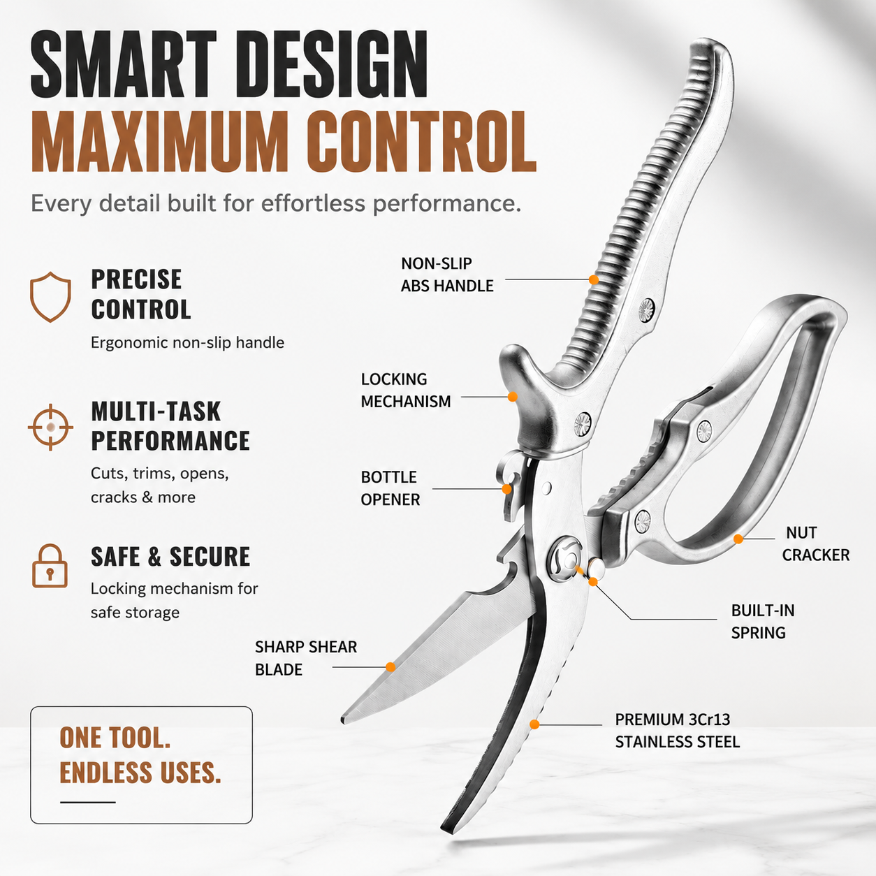 orofera® ✂️ All-in-One Kitchen Shears – Powerful Cutting, Cracking & Food Prep Tool