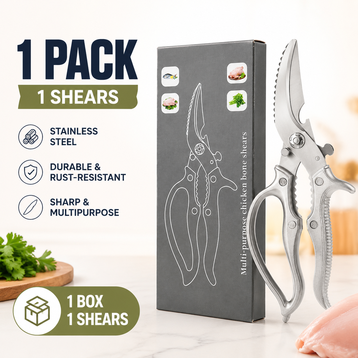 orofera® ✂️ All-in-One Kitchen Shears – Powerful Cutting, Cracking & Food Prep Tool（副本）