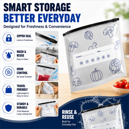 Orofera® ✨🔒 Reusable Aluminum Foil Zipper Storage Bags
