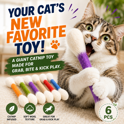 Orofera® 🐱🍃 Giant Q-Tip Catnip Kicker Toy