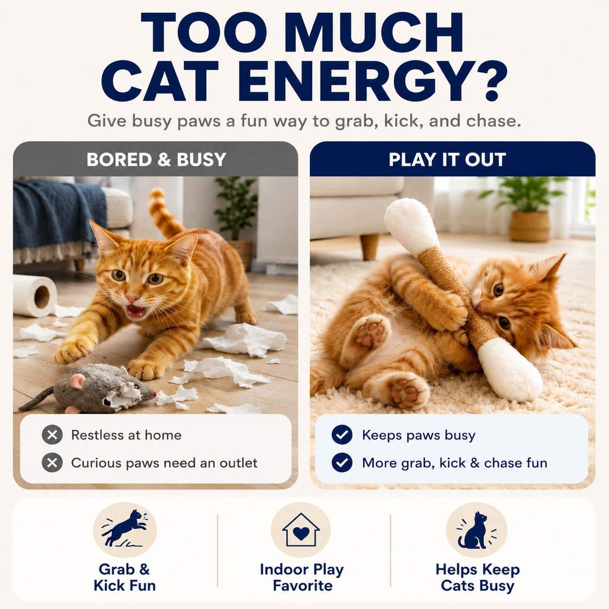 Orofera® 🐱🍃 Giant Q-Tip Catnip Kicker Toy