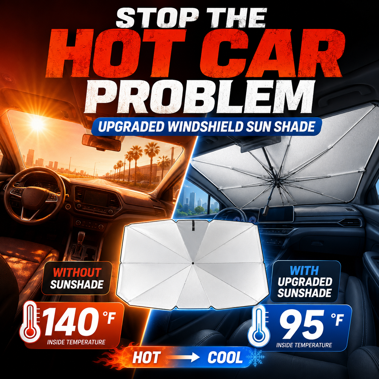 orofera® 🚗☂️360° Foldable Car Sun Shade🌞