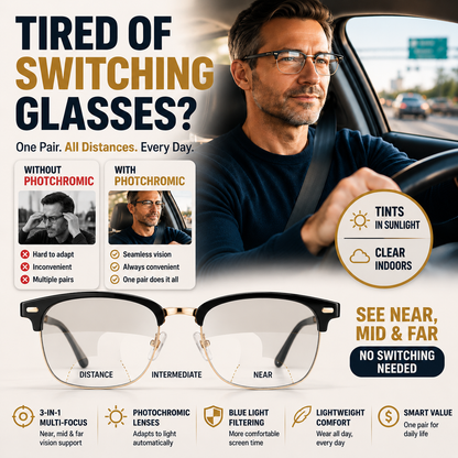 orofera® 👓 Progressive Glasses with Photochromic Adaptive Lenses