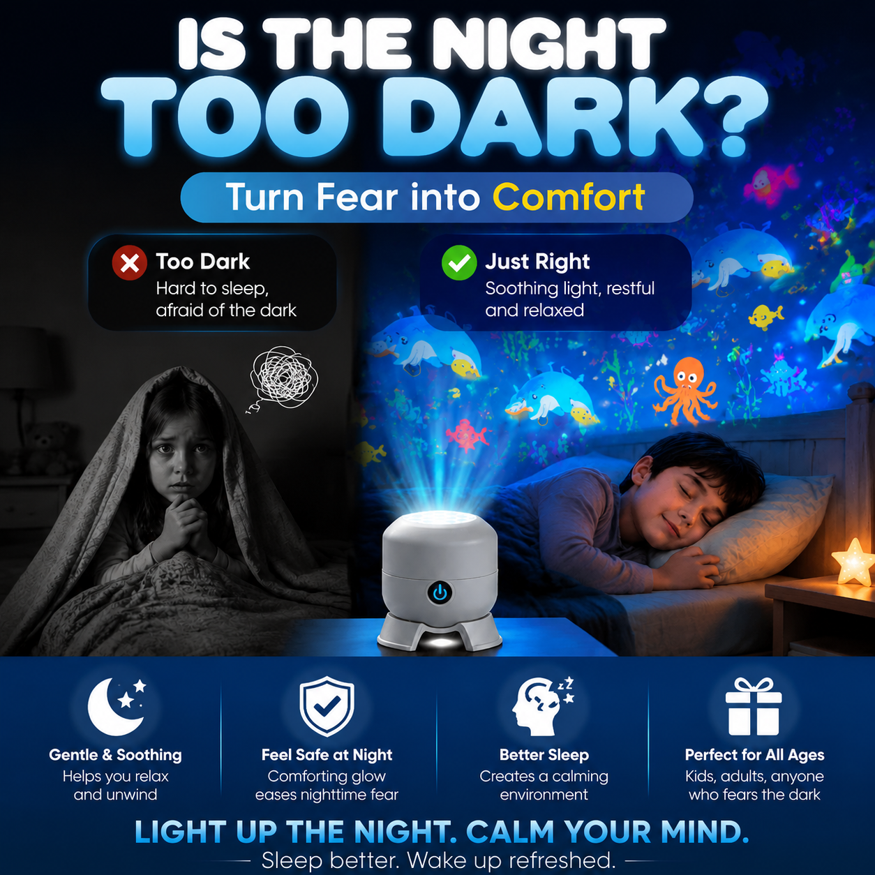 Orofera®💡🌠 Multi-Theme Rotating LED Projector Light