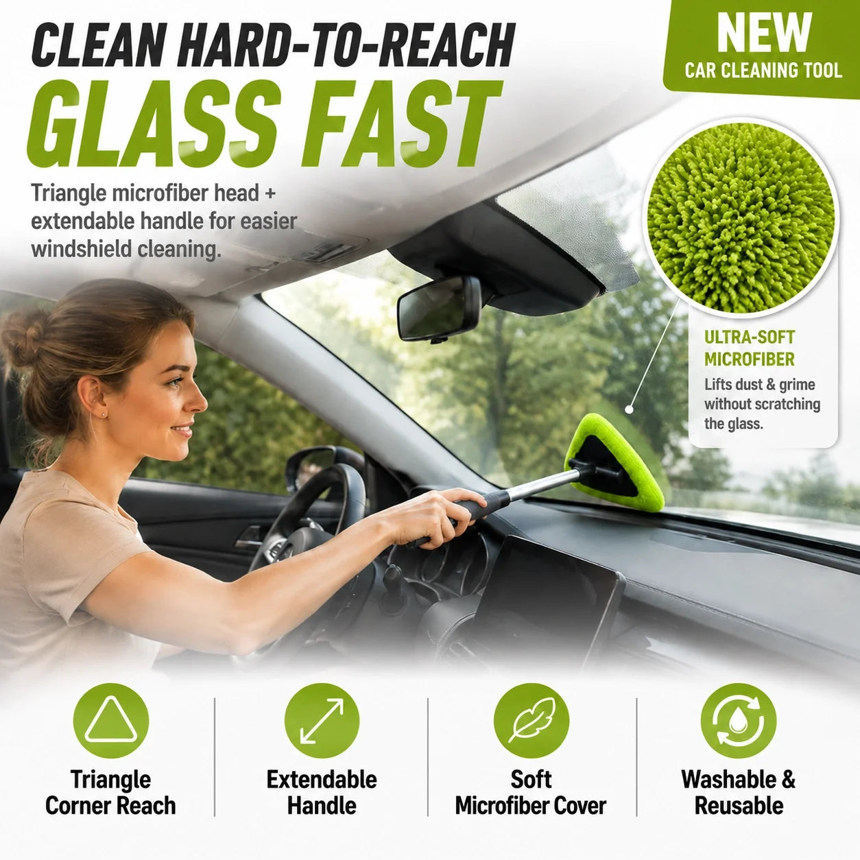🧽🚗 Triangle Head Windshield Cleaner