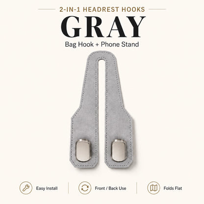 OROFERA® 🚗🪝Premium Suede Car Headrest Hooks & Phone Stand