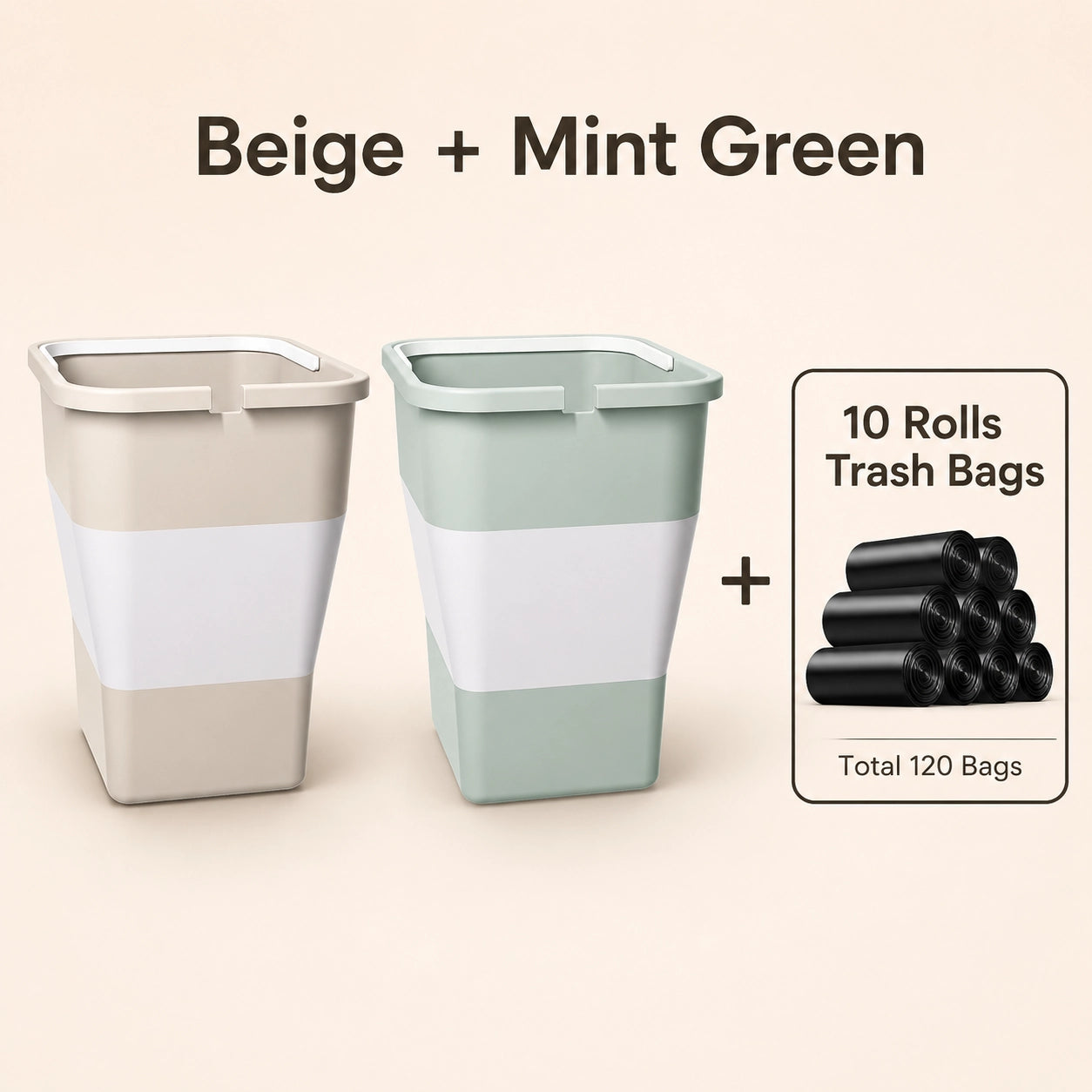 ⭐ Beige + Sage Green + 10 Bags
