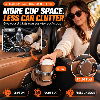 🆙 Foldable Clip-On Car Door Cup Holder