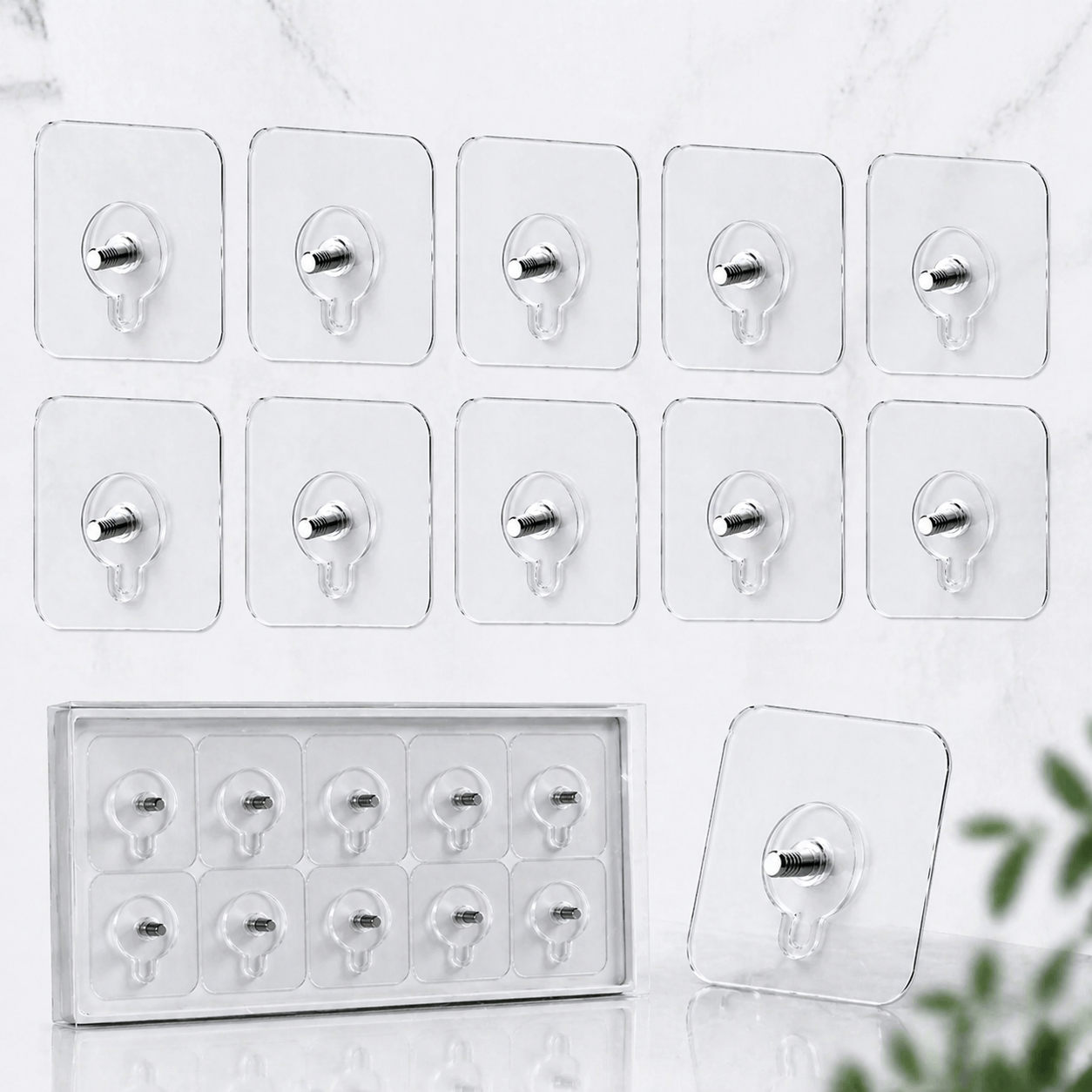 (upsell)🪝 ClearHold No-Drill Adhesive Hooks