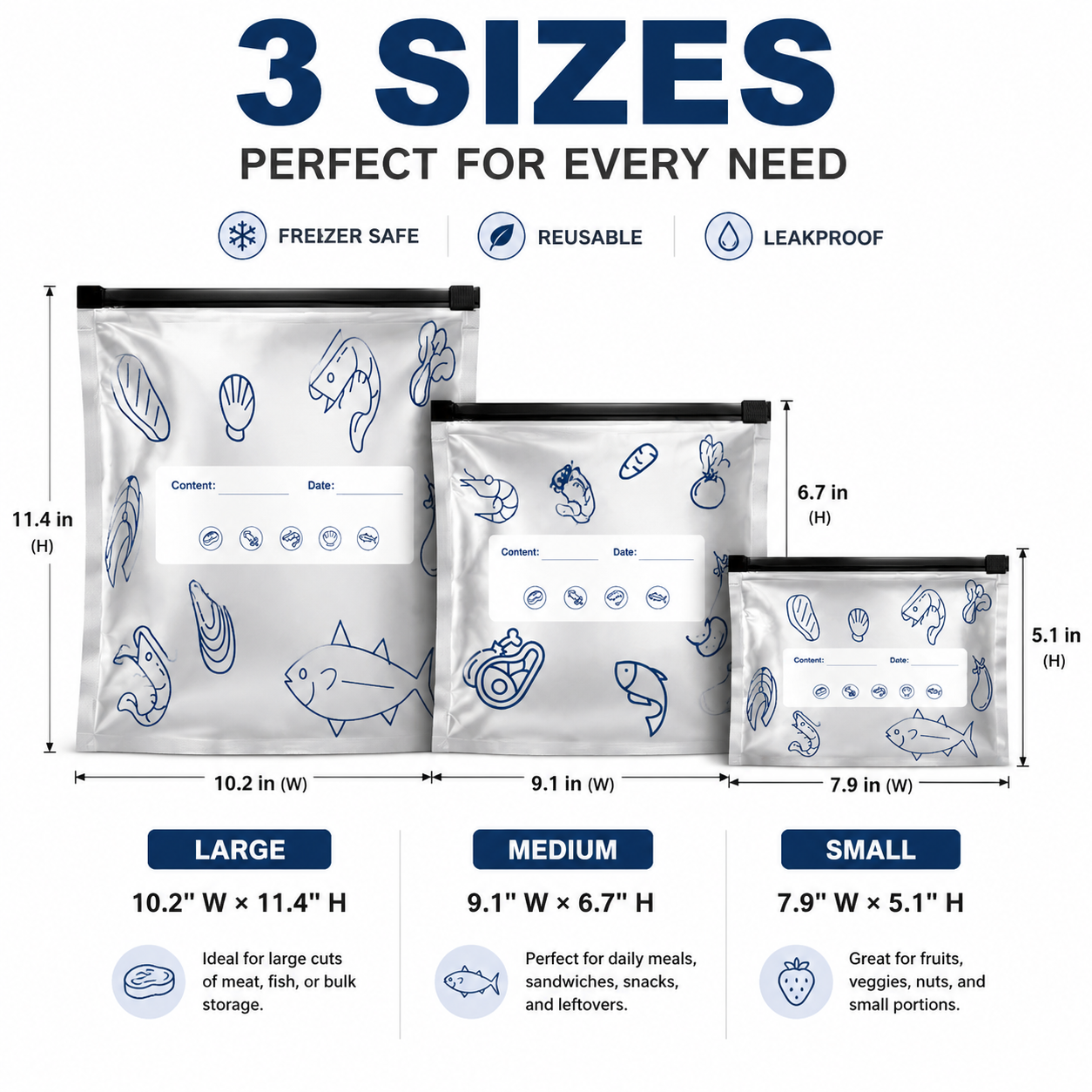 Orofera® ✨🔒 Reusable Aluminum Foil Zipper Storage Bags
