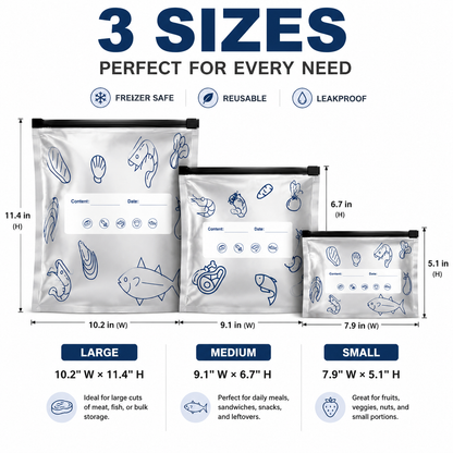 Orofera® ✨🔒 Reusable Aluminum Foil Zipper Storage Bags