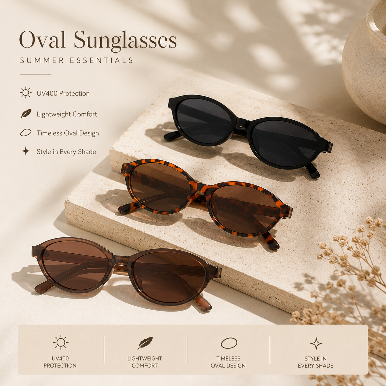 Orofera®Vintage Oval Sunglasses-6 Shades For Every Mood