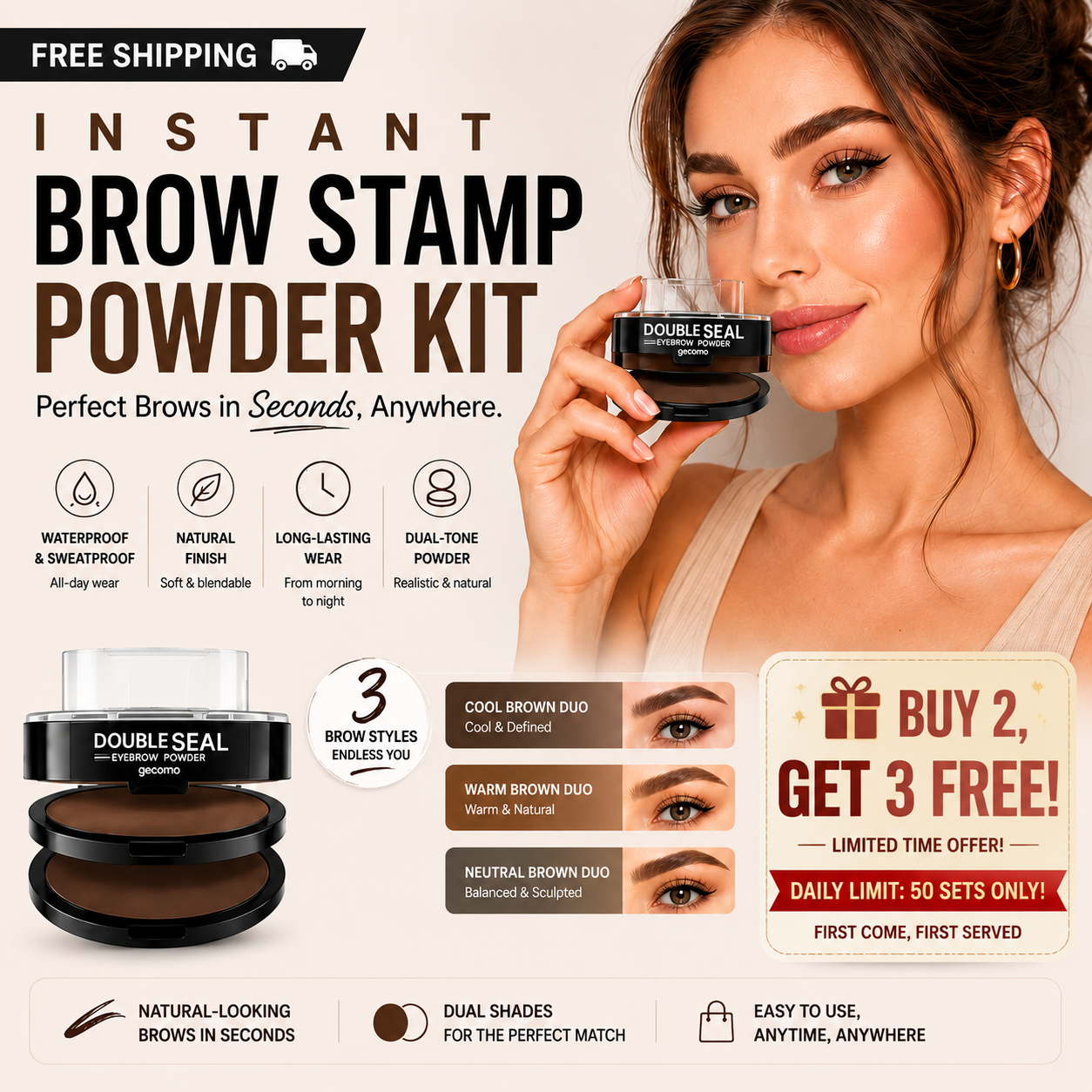 Orofera® Double-Layer Instant Brow Stamp Kit