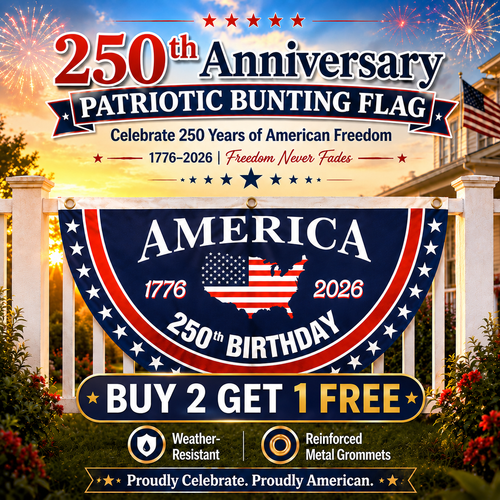 orofera® 🗽 250th Anniversary Patriotic Bunting Flag