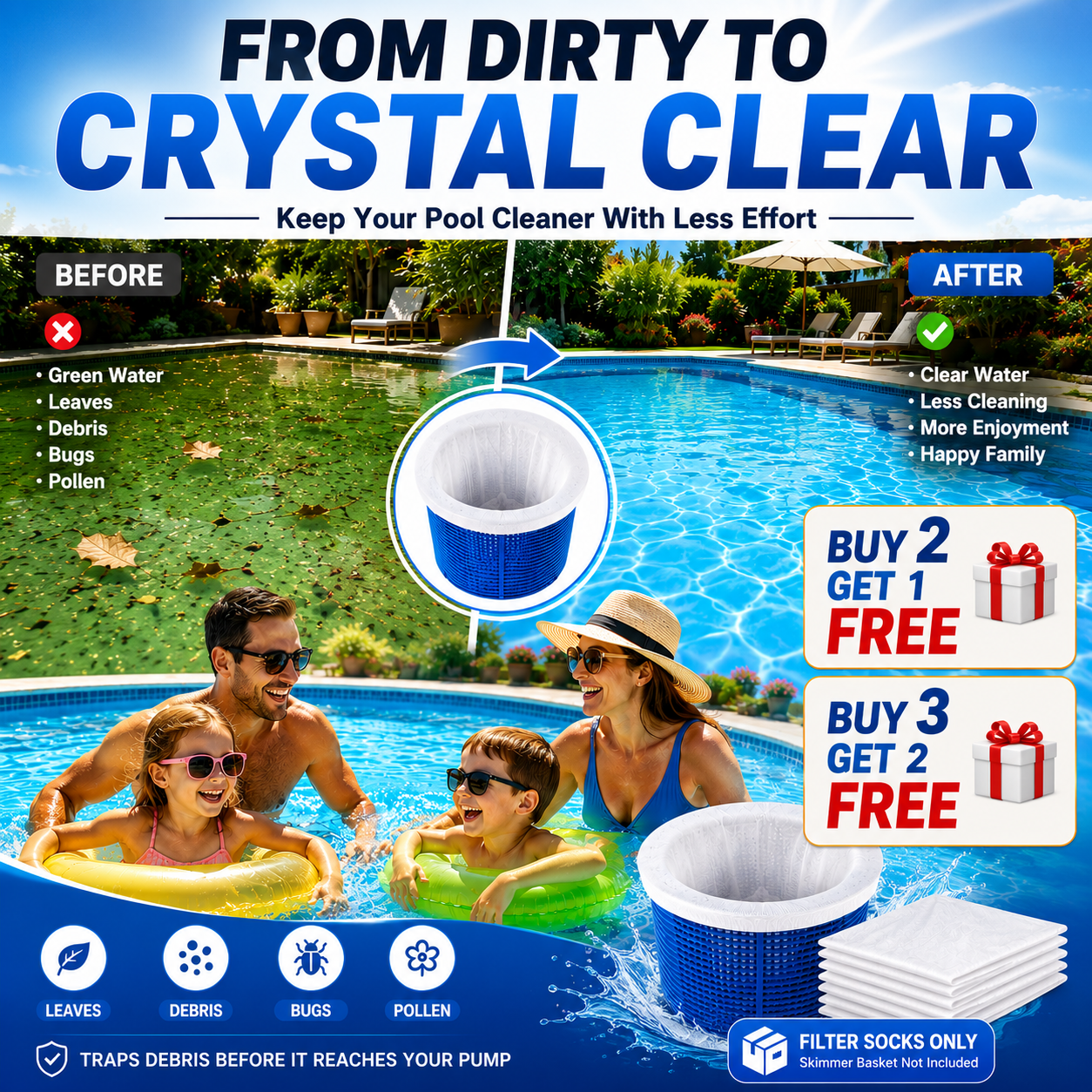 Pool Skimmer Filter Socks